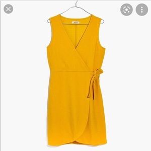 MADEWELL Textured Mustard Wrap Dress